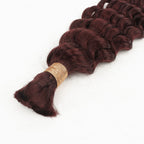 Burgundy Deep Wave Bulk Human Hair Extensions